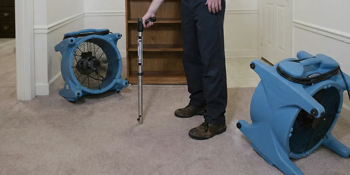 emergency water removal equipment deployed to dry a flooded residential interior in Miami, FL